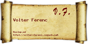 Volter Ferenc névjegykártya